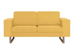 Sofá de 2 lugares em tecido amarelo PT292821
