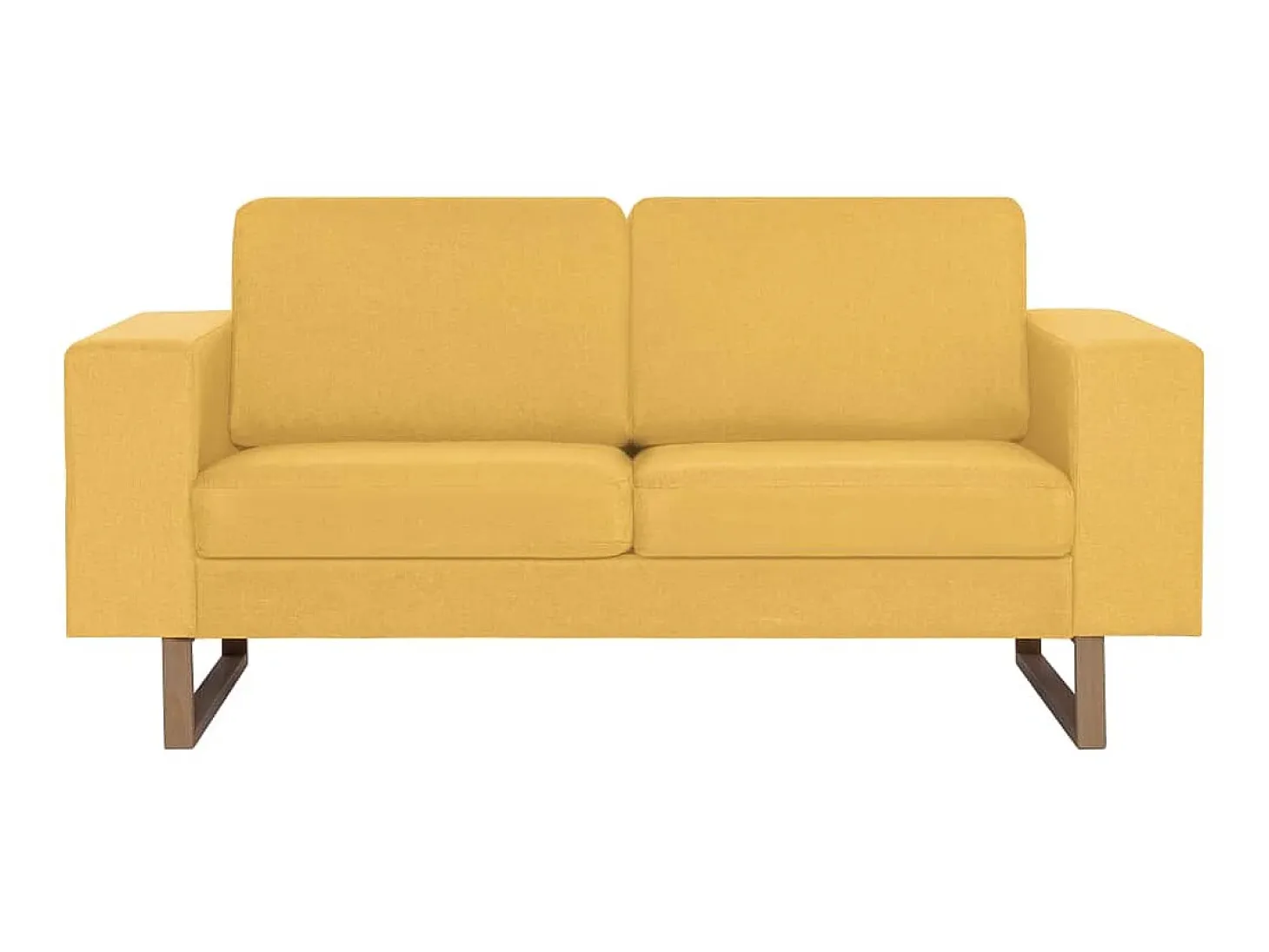 Sofá de 2 lugares em tecido amarelo PT292821