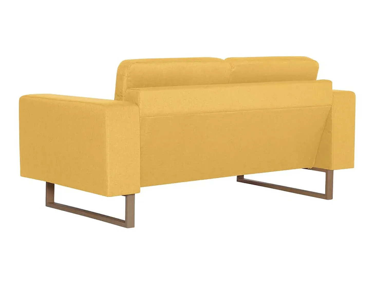 Sofá de 2 lugares em tecido amarelo PT292821