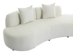 Sofá de 3 lugares em tecido bouclé branco - BASILIANA