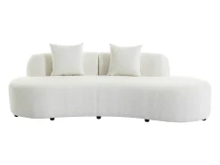 Sofá de 3 lugares em tecido bouclé branco - BASILIANA
