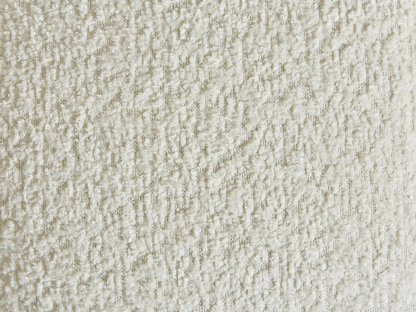 Sofá de 3 lugares em tecido bouclette branco-pérola COLIANI