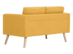 Sofá de 2 lugares em tecido amarelo PT651810