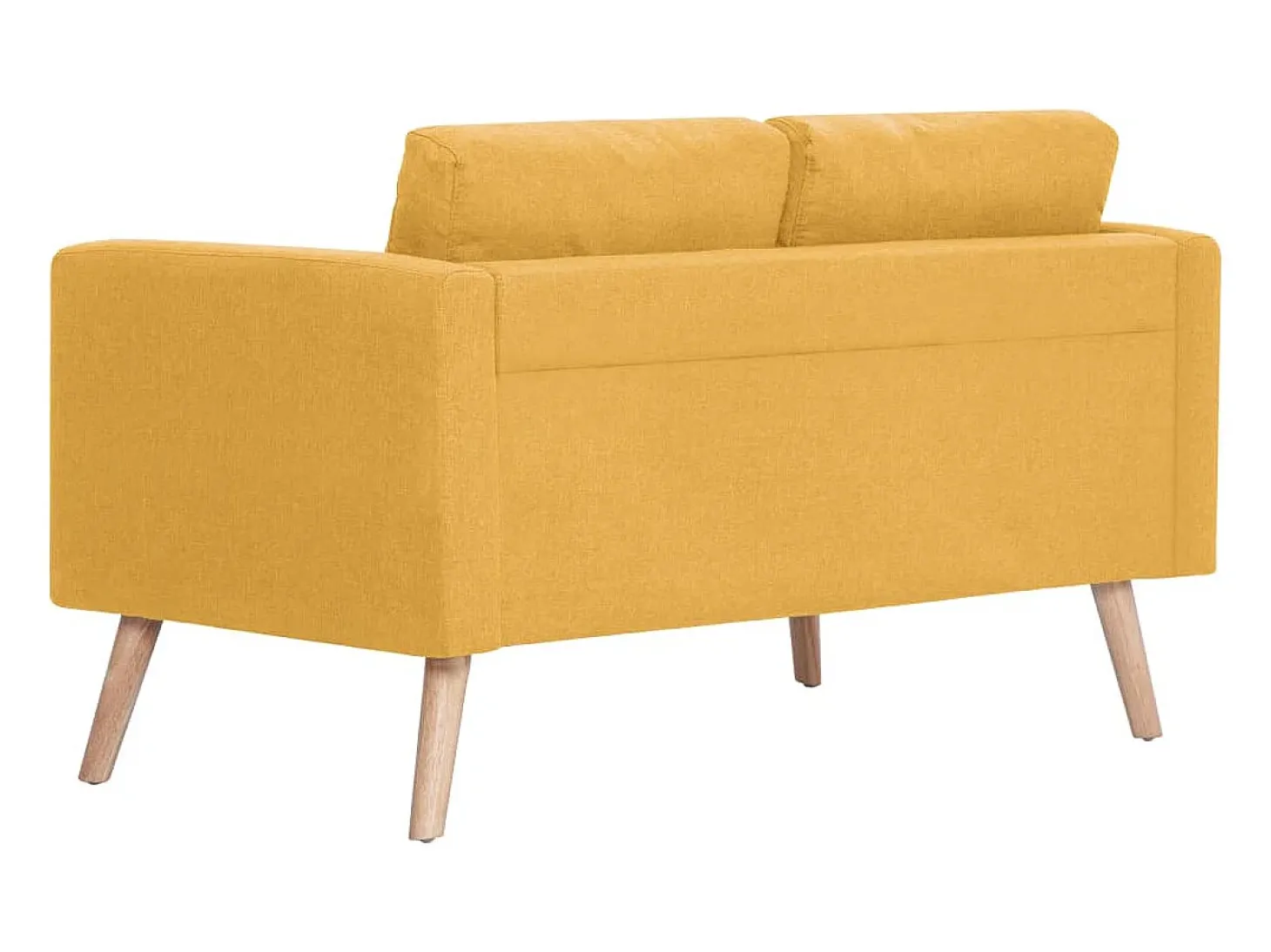Sofá de 2 lugares em tecido amarelo PT651810