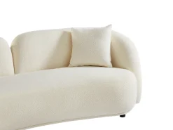 Sofá de 3 lugares em tecido bouclé branco LINORIA