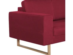 Sofá de 2 lugares em tecido vermelho tinto