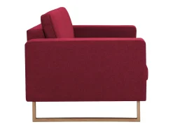 Sofá de 2 lugares em tecido vermelho tinto