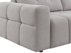 Sofá de 3 lugares em tecido texturizado cor cinza-claro SOPELANA