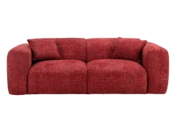 Sofá de 3 lugares em tecido texturizado vermelho POGNI da Maison Céphy