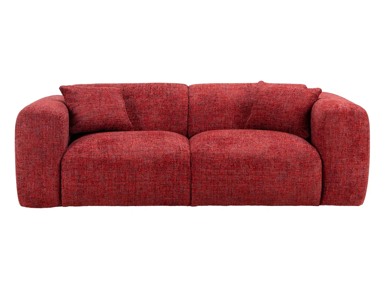 Sofá de 3 lugares em tecido texturizado vermelho POGNI da Maison Céphy