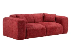 Sofá de 3 lugares em tecido texturizado vermelho POGNI da Maison Céphy