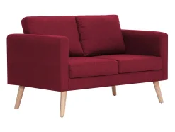 Sofá de 2 lugares em tecido vermelho tinto PT989123