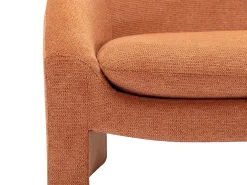 Sofá de 2 lugares em tecido cor terracota estilo design OSSANA
