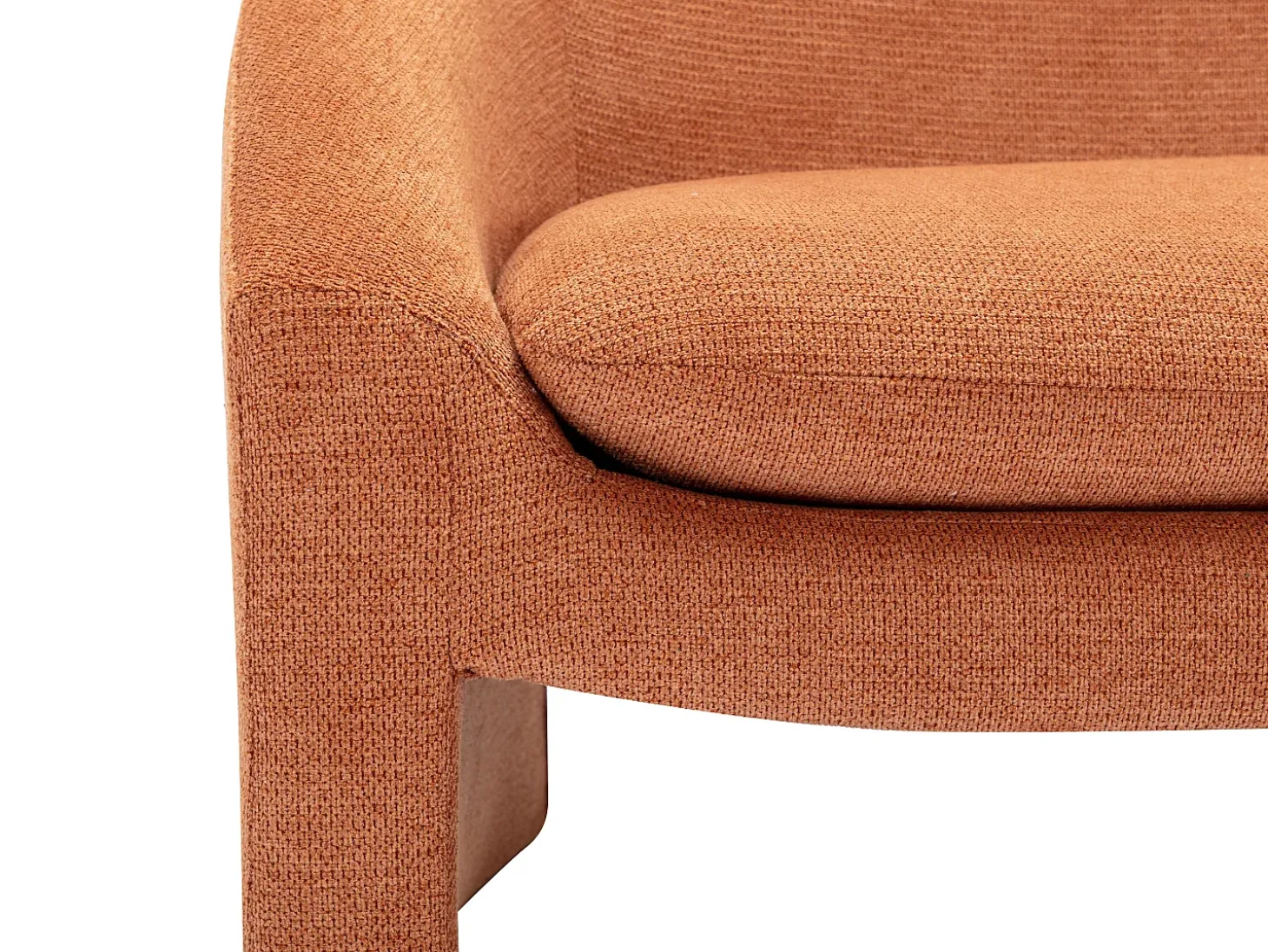 Sofá de 2 lugares em tecido cor terracota estilo design OSSANA