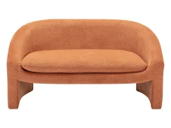 Sofá de 2 lugares em tecido cor terracota estilo design OSSANA