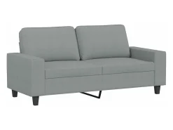 Sofá de 2 lugares em tecido 140 cm cinzento-claro PT583781