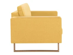 Sofá de 2 lugares em tecido amarelo