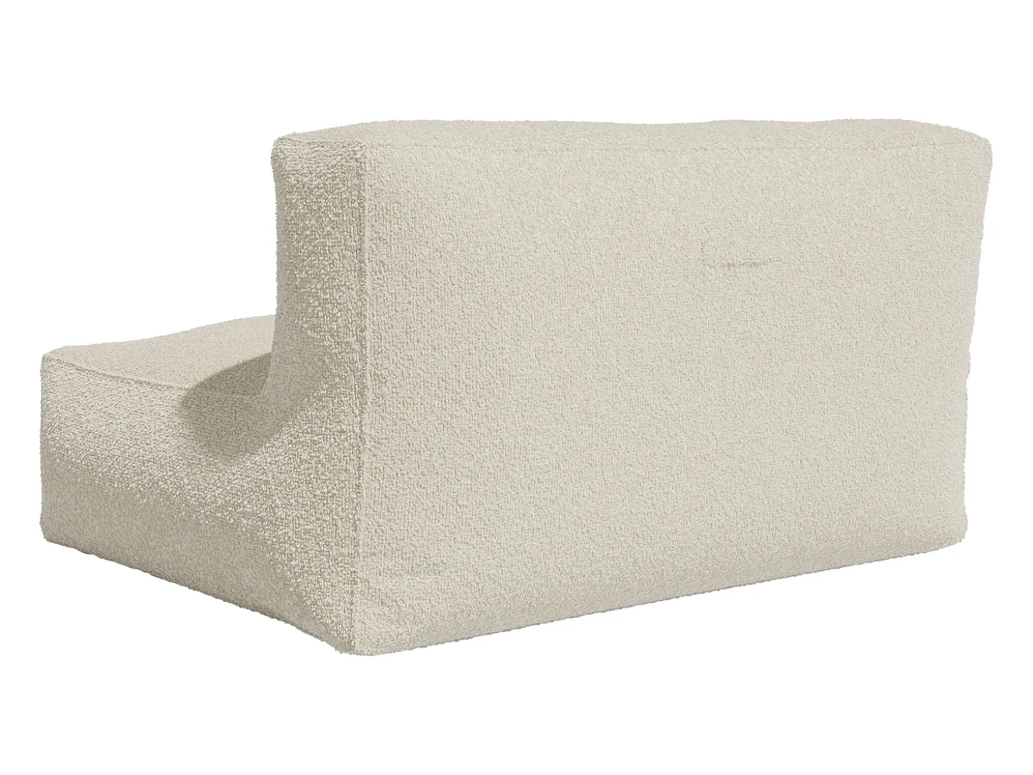 Sofá de 2 lugares em tecido bouclé cor branco sujo NOUMARA