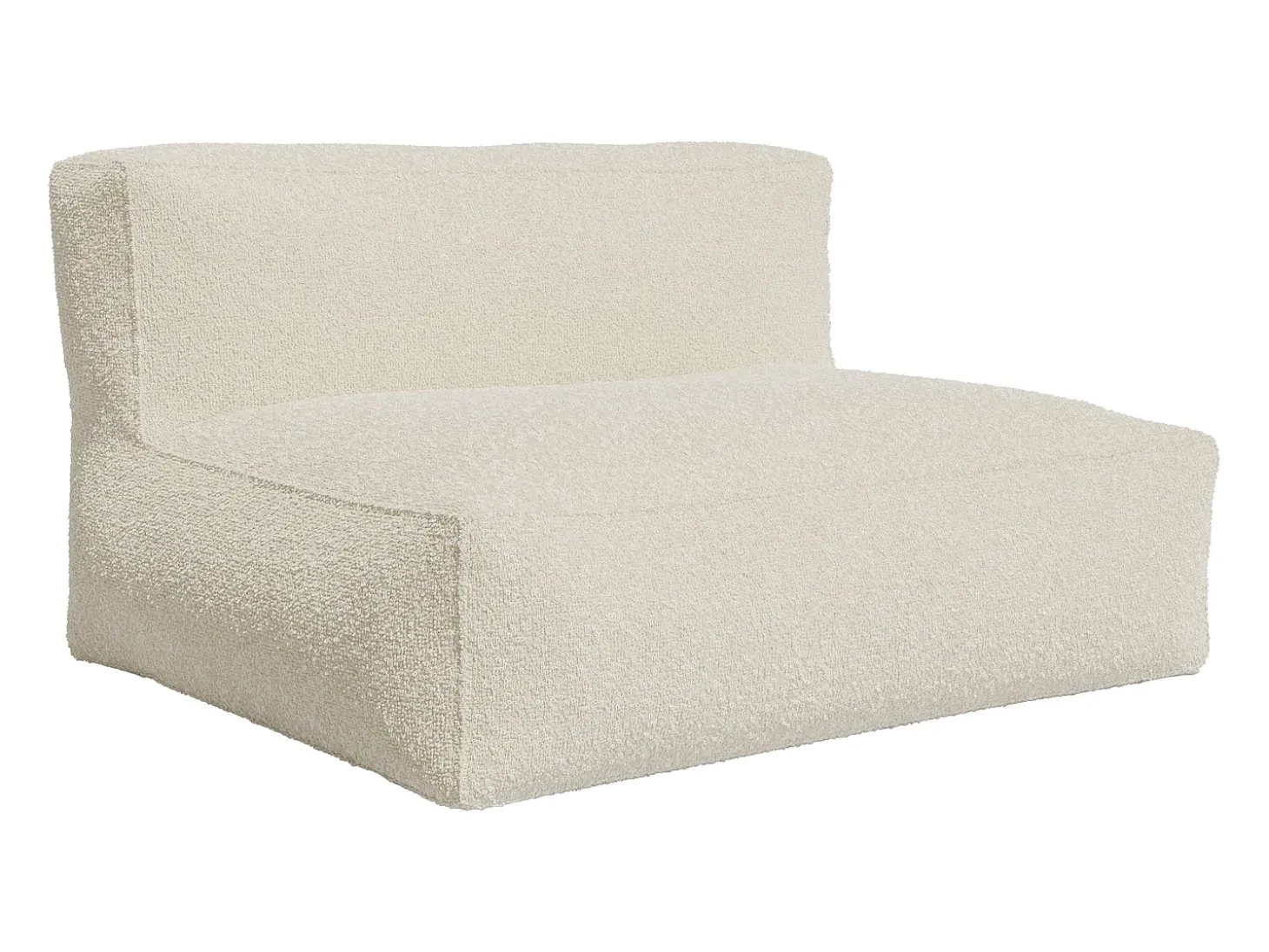 Sofá de 2 lugares em tecido bouclé cor branco sujo NOUMARA