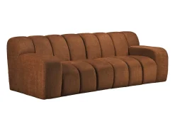 Sofá de 3 lugares em tecido chenille terracota BELADON