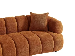Sofá de 3 lugares em tecido bouclette terracotta COLIANI