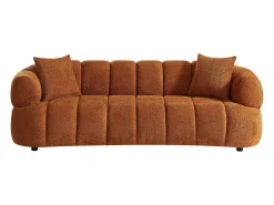 Sofá de 3 lugares em tecido bouclette terracotta COLIANI