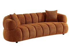 Sofá de 3 lugares em tecido bouclette terracotta COLIANI