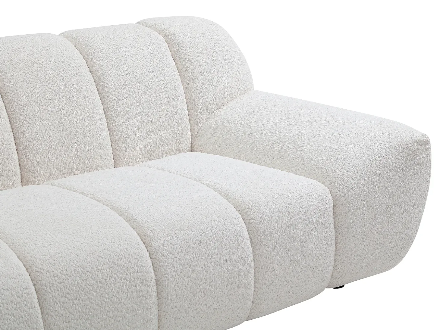 Sofá de 3 lugares em tecido bouclé cor branco SORIELI