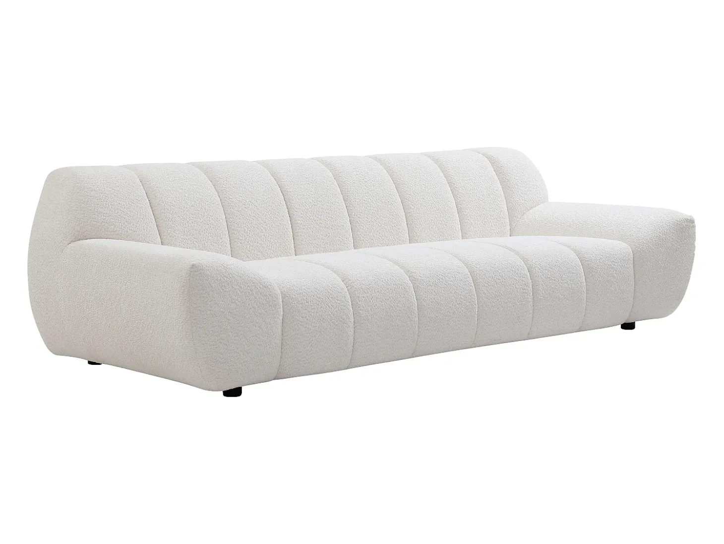 Sofá de 3 lugares em tecido bouclé cor branco SORIELI