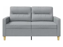 Sofá de 2 lugares em tecido 120 cm cinzento-claro