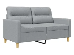Sofá de 2 lugares em tecido 120 cm cinzento-claro