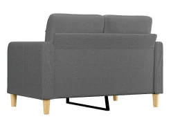 Sofá de 2 lugares em tecido 120 cm cinzento-escuro