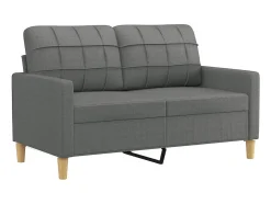 Sofá de 2 lugares em tecido 120 cm cinzento-escuro