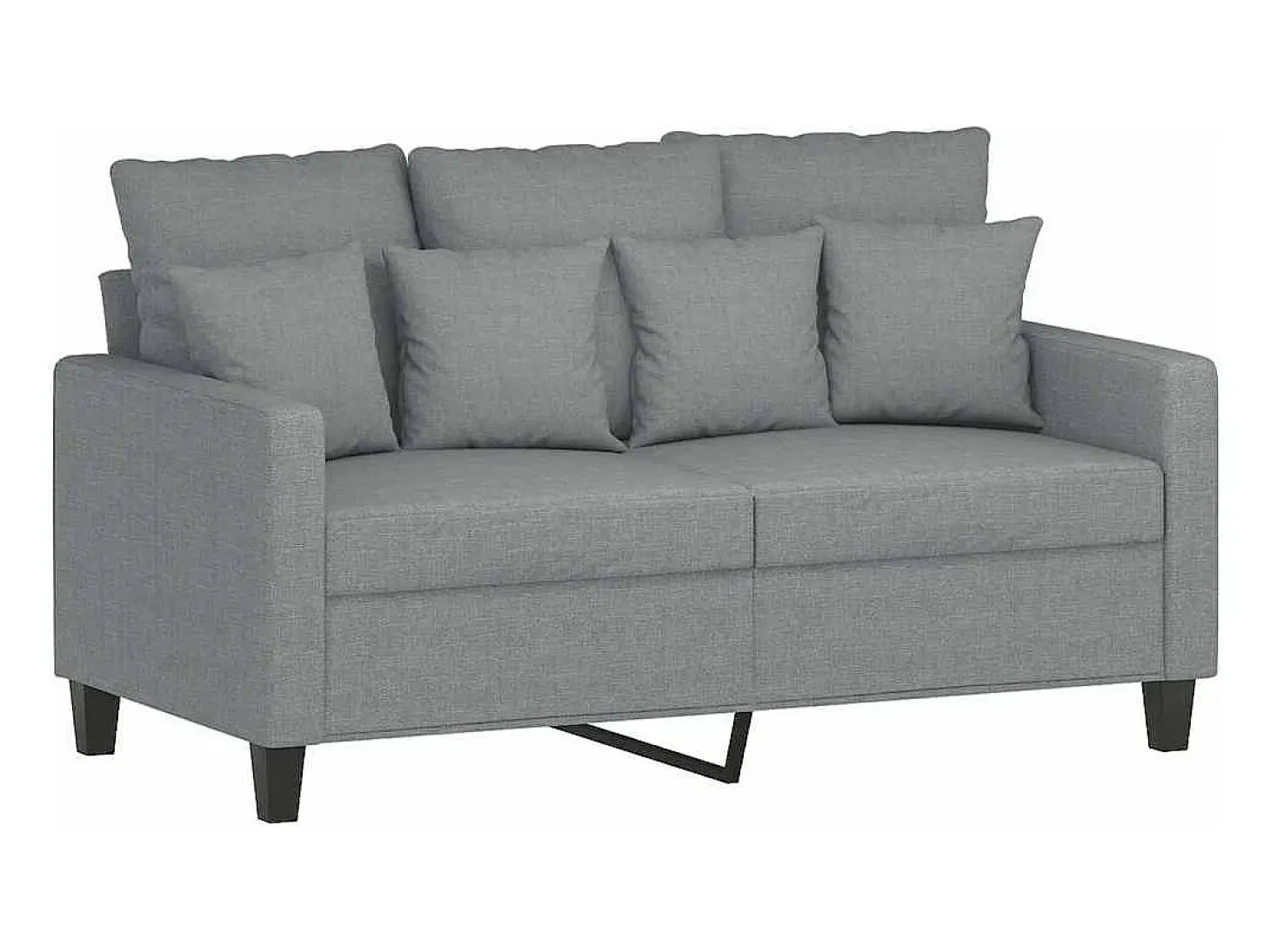 Sofá de 2 lugares em tecido 120 cm cinzento-claro