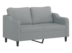 Sofá de 2 lugares em tecido 140 cm cinzento-claro PT959133