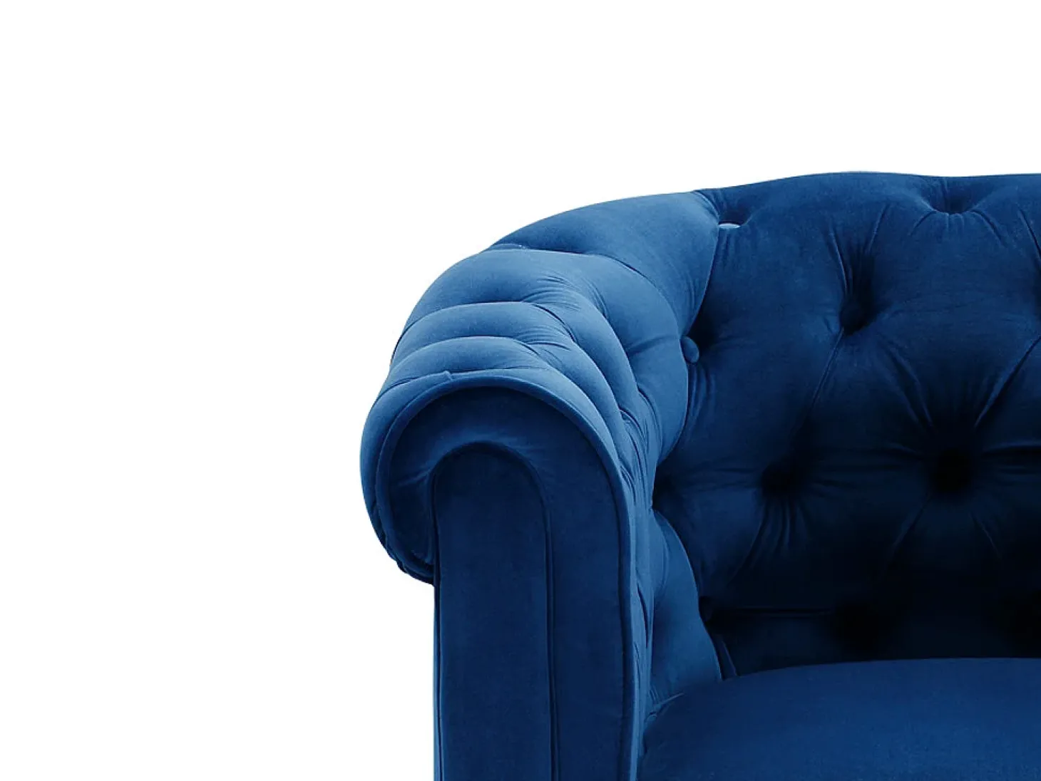Sofá de 3 lugares em veludo azul real CHESTERFIELD