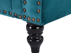 Sofá de 3 lugares em veludo azul-esverdeado estilo charme TURNER
