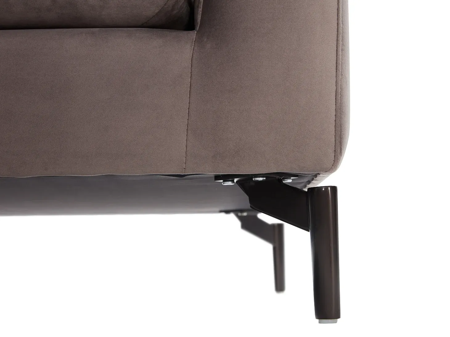 Sofá de 3 lugares em veludo taupe estilo contemporâneo - ISENA