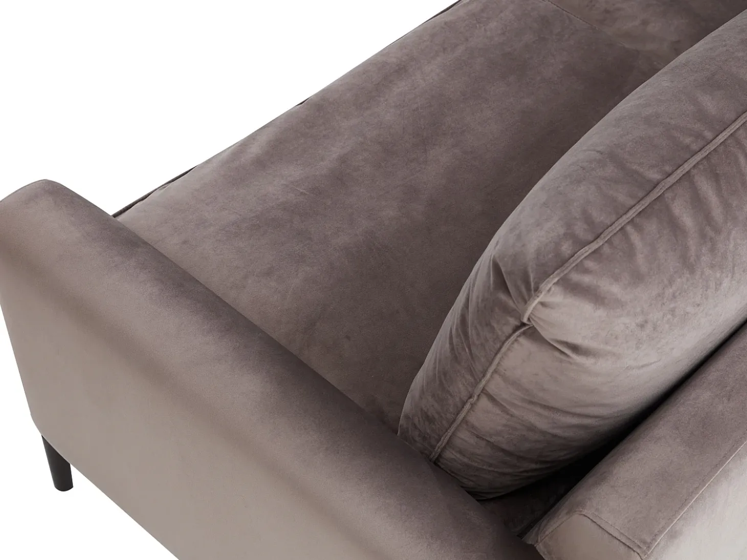 Sofá de 3 lugares em veludo taupe estilo contemporâneo - ISENA