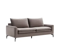 Sofá de 3 lugares em veludo taupe estilo contemporâneo - ISENA