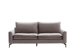Sofá de 3 lugares em veludo taupe estilo contemporâneo - ISENA