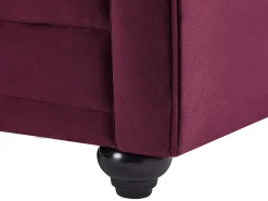 Sofá de 2 lugares em veludo de cor roxa CHESTERFIELD