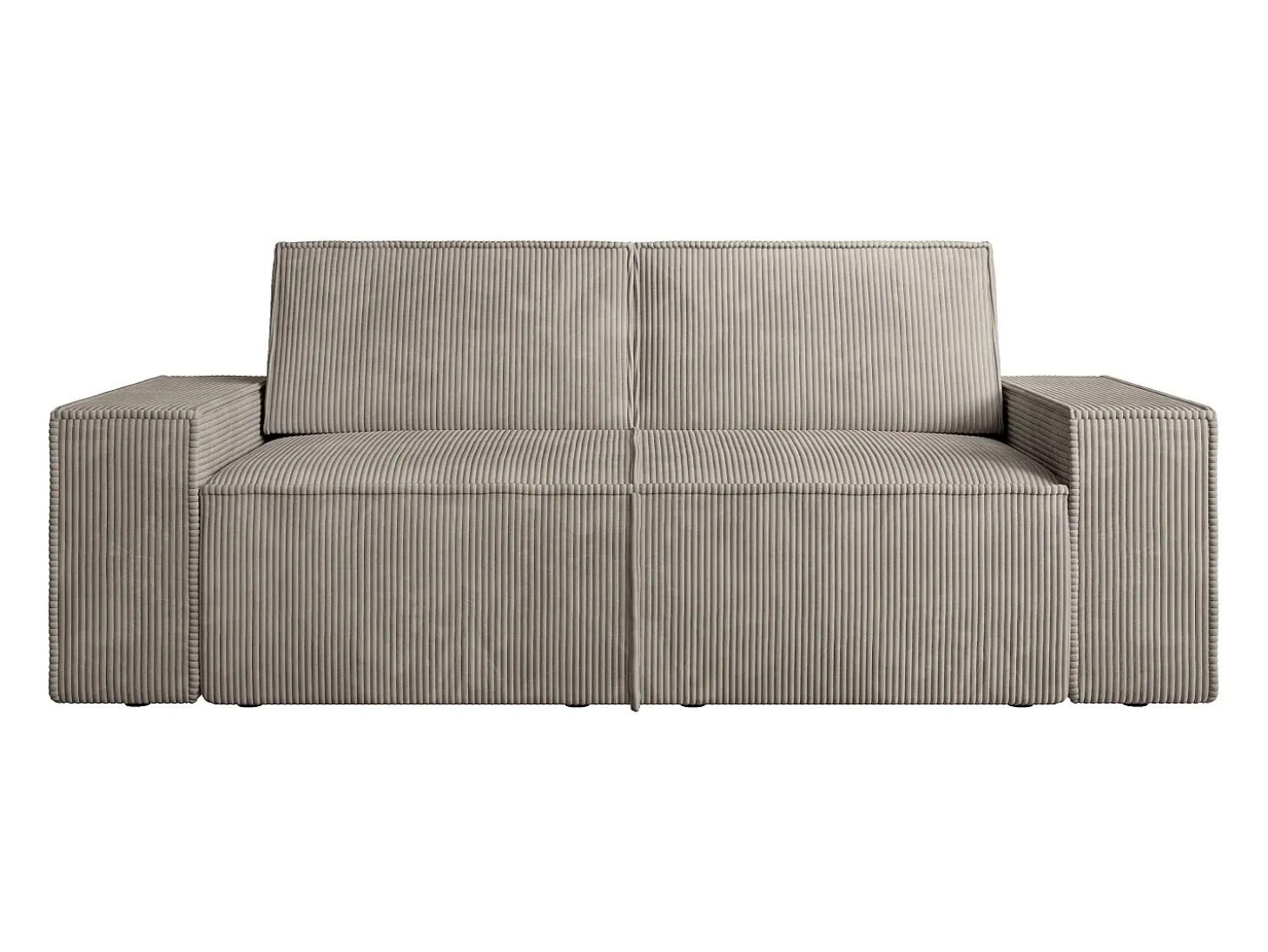 Sofá de 3 lugares em veludo cotelê taupe conforto AMELIA