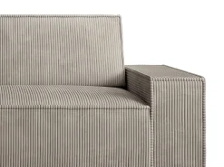 Sofá de 3 lugares em veludo cotelê taupe conforto AMELIA