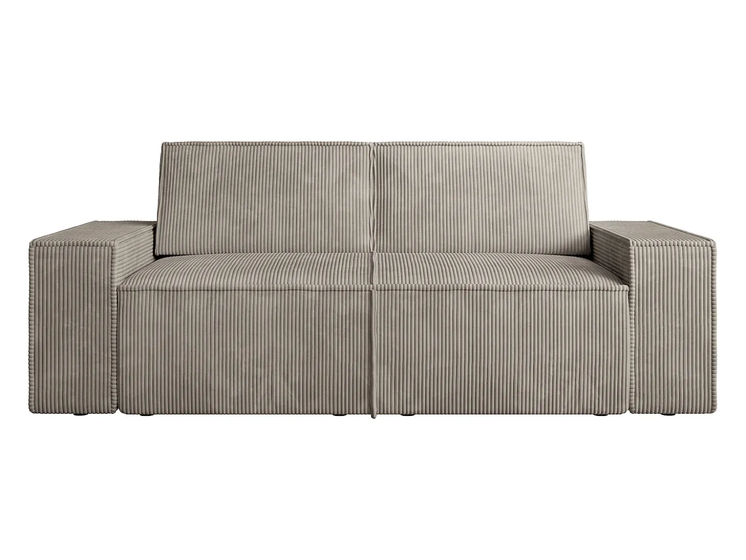 Sofá de 2 lugares em veludo cotelê taupe conforto AMELIA