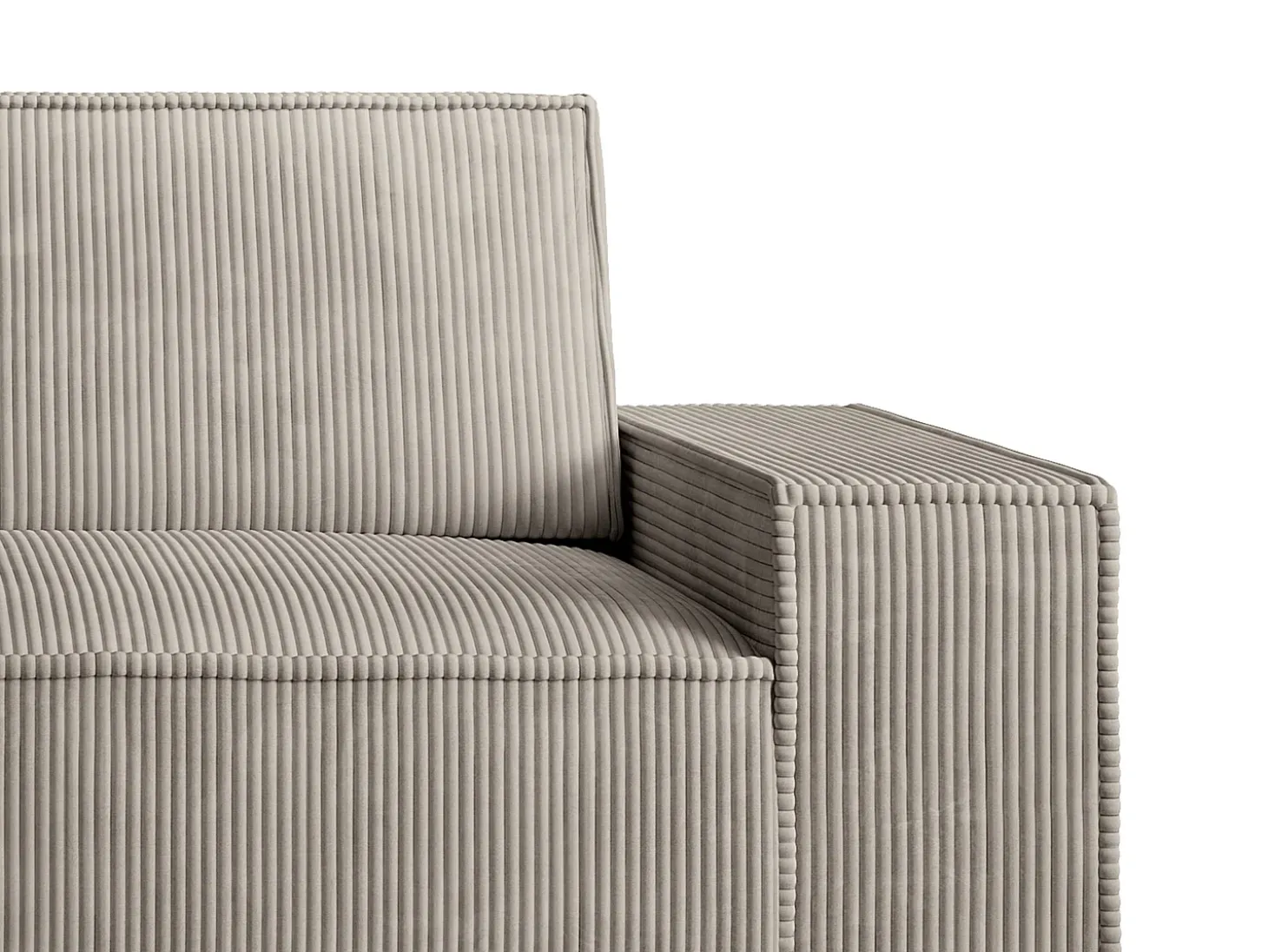 Sofá de 2 lugares em veludo cotelê taupe conforto AMELIA