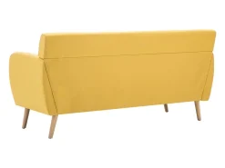 Sofá de 3 lugares estofos de tecido 172x70x82 cm amarelo