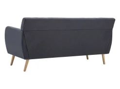 Sofá de 3 lugares estofos de tecido 172x70x82cm cinzento escuro
