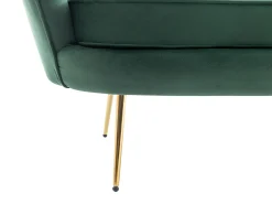 Sofá de 2 lugares forma concha veludo verde pinho DANDELION