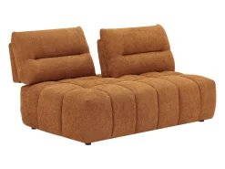 Sofá de 2 lugares função avança-recua em tecido texturizado terracota APOLIU